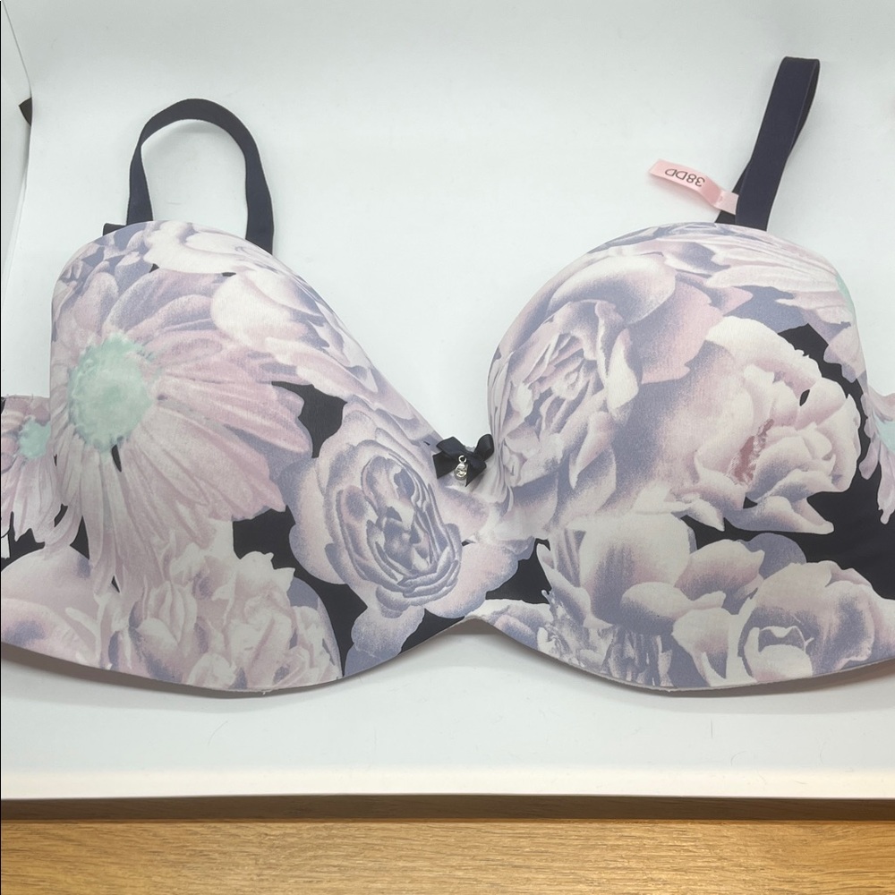 La Vie En Rose My Memory Floral Bra - Black and Pink